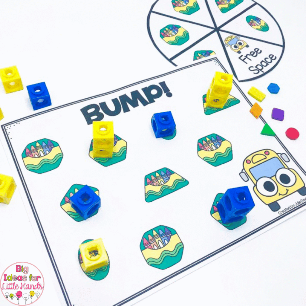 Bump games and other centers can be stored based on centers and holidays within your classroom setup.