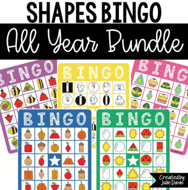 Shapes Bingo Game for kids