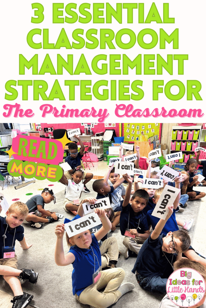 Start the year off right with these 3 essential classroom management strategies for the primary classroom! These strategies will help students learning important skills like having a growth mindset, taking turns and more that will help you have a successful school year!