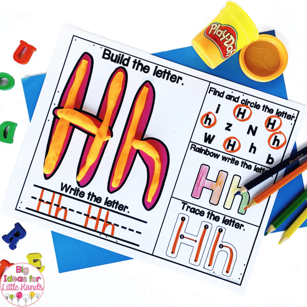 Before beginning writing, students need to build fine motor skills through activities like play dough.