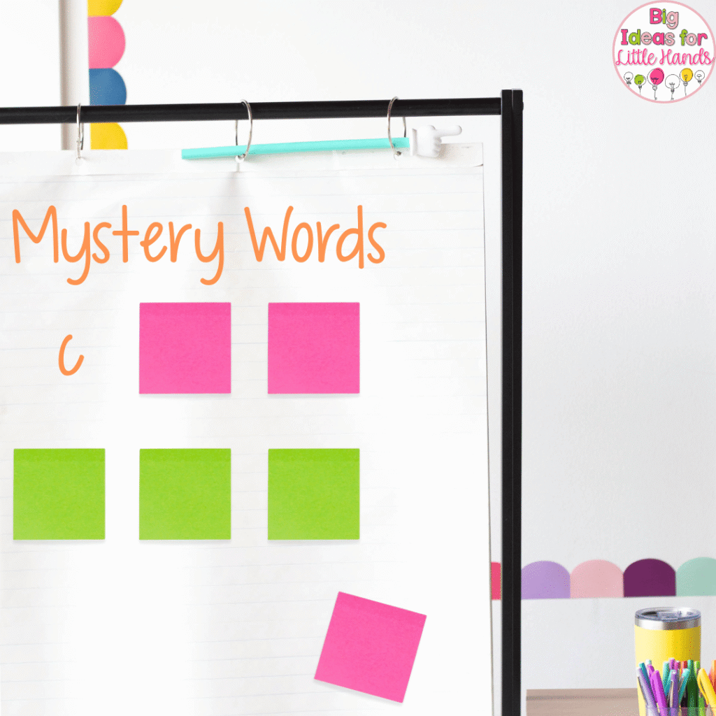 Mystery words is another engaging way to encourage early decoding skills.