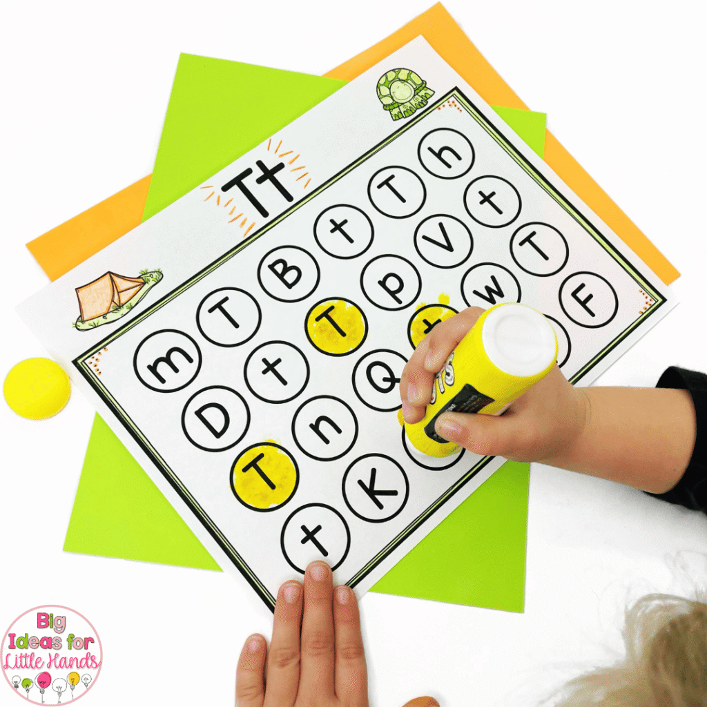 This image showcases Cover it up activities that target letter recognition.