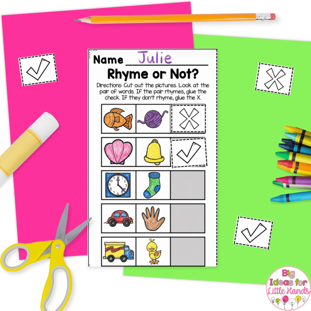 Rhyming workbooks help students "hear it" with repeated exposure.