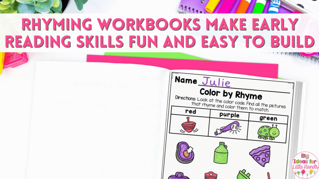 These 3 rhyming workbooks make early reading skills fun and easy build!