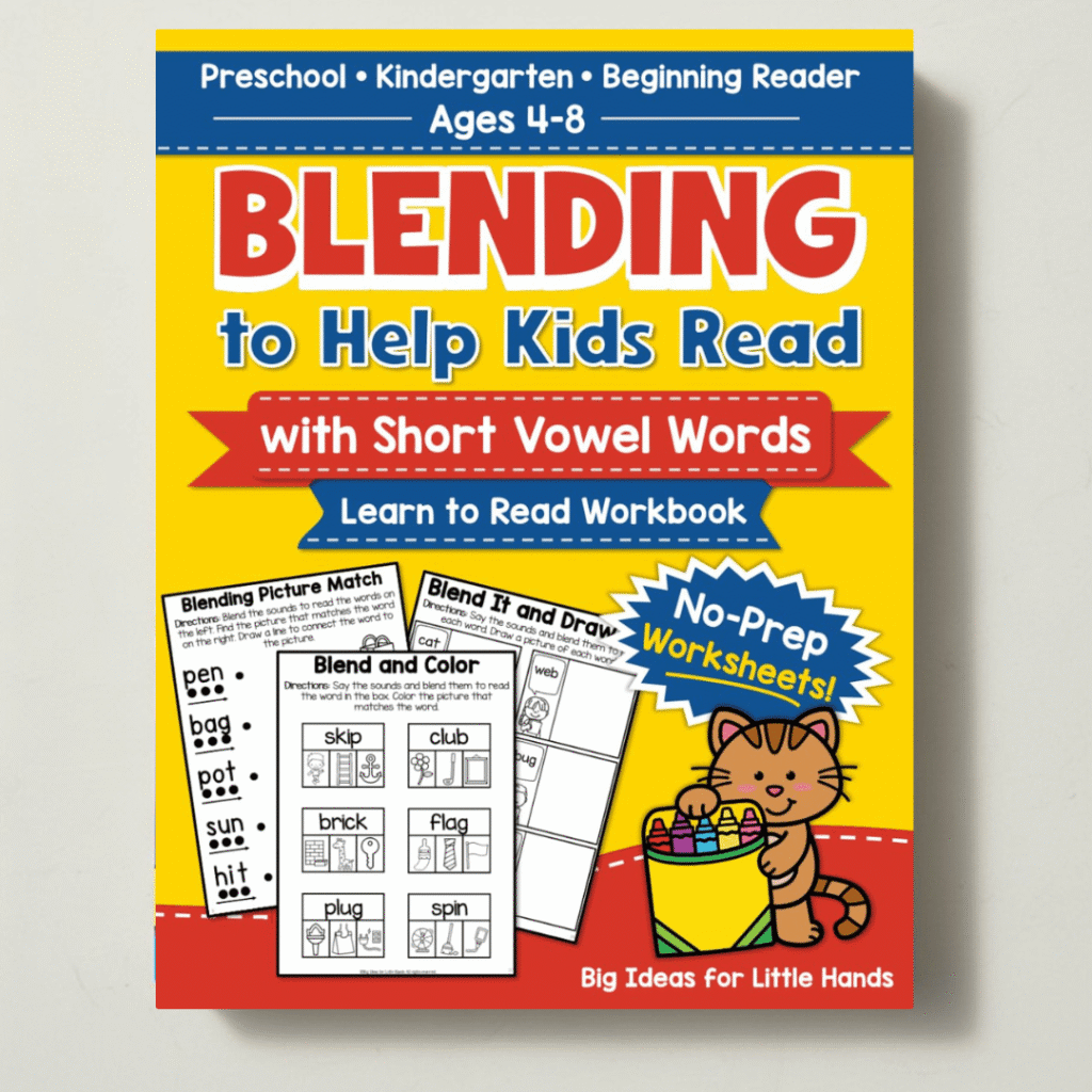 Help kids learn to read with this blending workbook for 4-8 year olds.