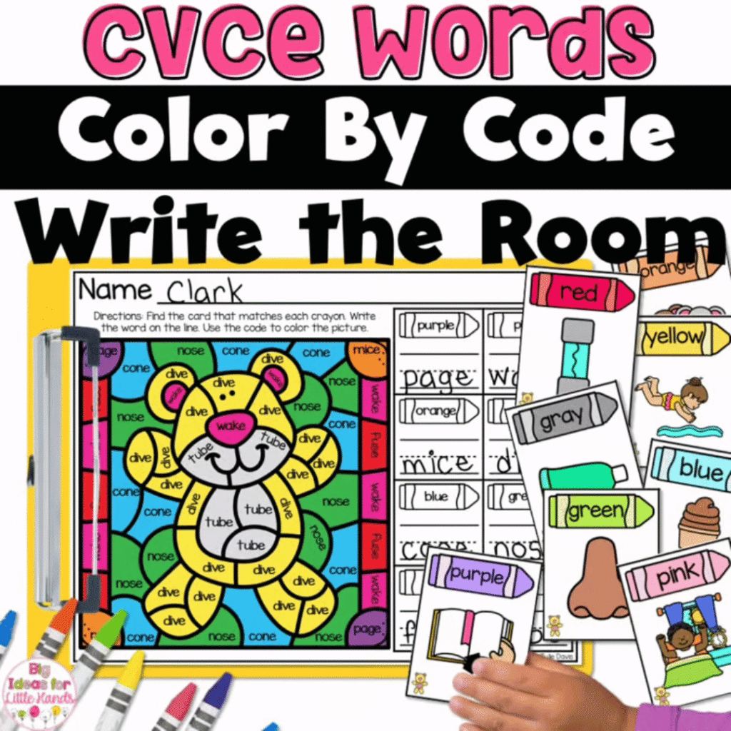 Add this CVCe Color by Code Write the Room to your routine by grabbing the resource in my TPT store.