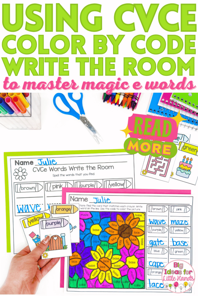 Make learning Magic E words fun and engaging with this CVCe Color by Code Write the Room activity! Students practice reading, identifying, and spelling long vowel CVCe words as they move around the room and complete color-by-code worksheets. Perfect for phonics centers, literacy rotations, and independent practice while building confidence with silent E words.
