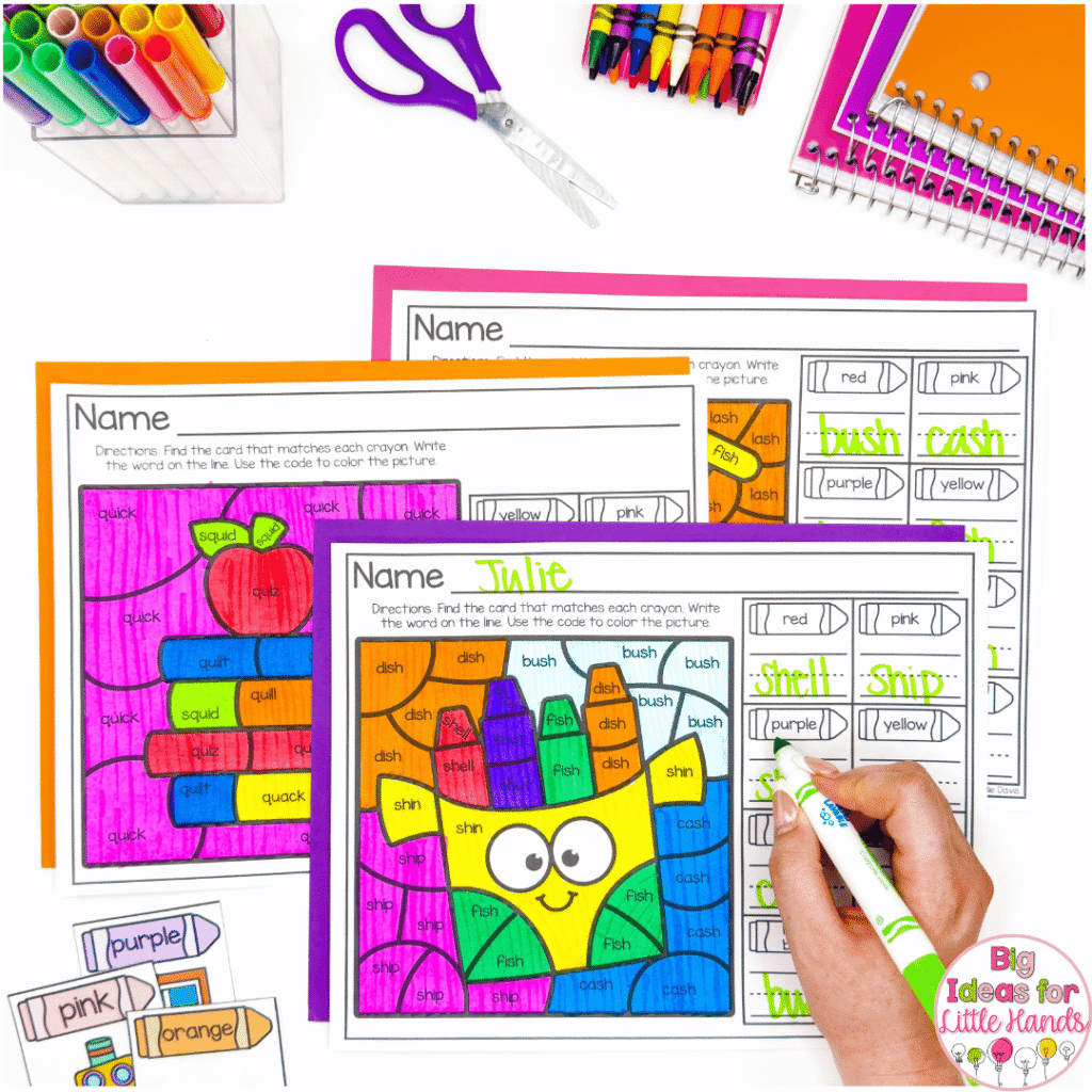 To use this activity in your classroom, students will find cards, record their answer and then complete their color by code page.