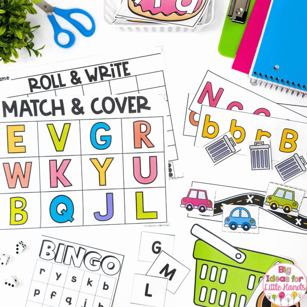 Building strong alphabet knowledge is another key skill to start teaching during the first month of kindergarten.