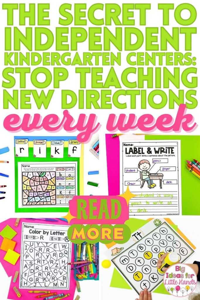 The secret to independent kindergarten centers is not teaching new directions every week. Use predictable activity formats so students already know how each center works, allowing you to change the skill or content without reteaching the entire activity. This simple shift builds independence, saves instructional time, and makes center time run so much more smoothly.