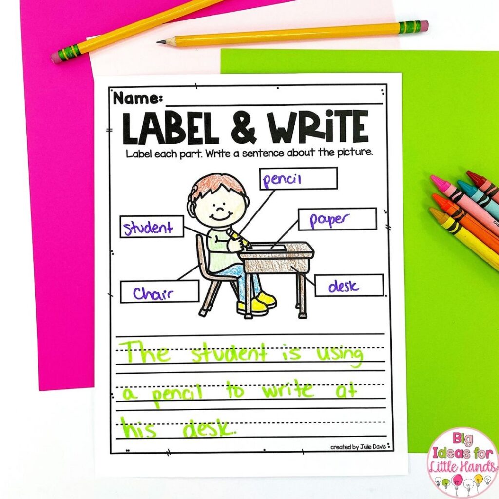 Make writing stations predictable with activities that repeat the same format.