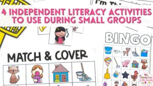 These 4 independent literacy activities are perfect to use during small groups in kindergarten and first grade classrooms.