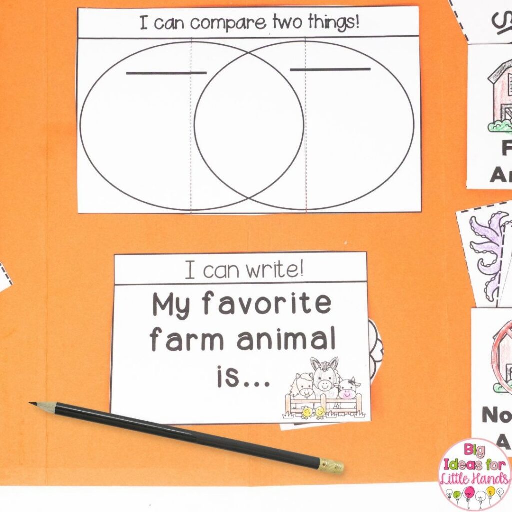 After exploring different animals throughout these farm activities, students can write about their favorite farm animal.