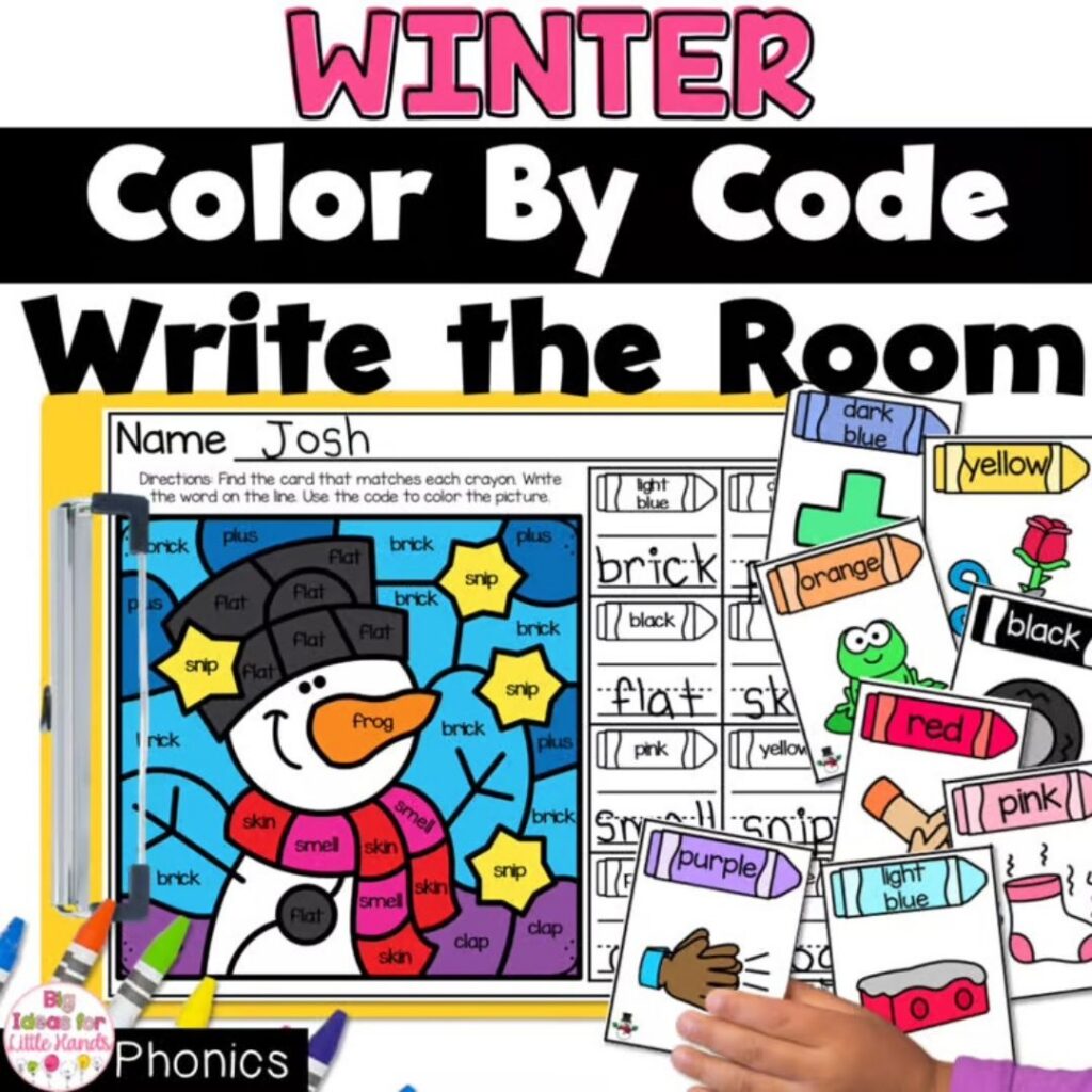 You can find these Winter Color by Code Write the Room activities in my TPT Shop.